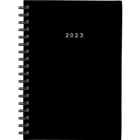 Ημερολόγιο ημερήσιο σπιράλ NEXT Basic 12x17cm 2023 μαύρο